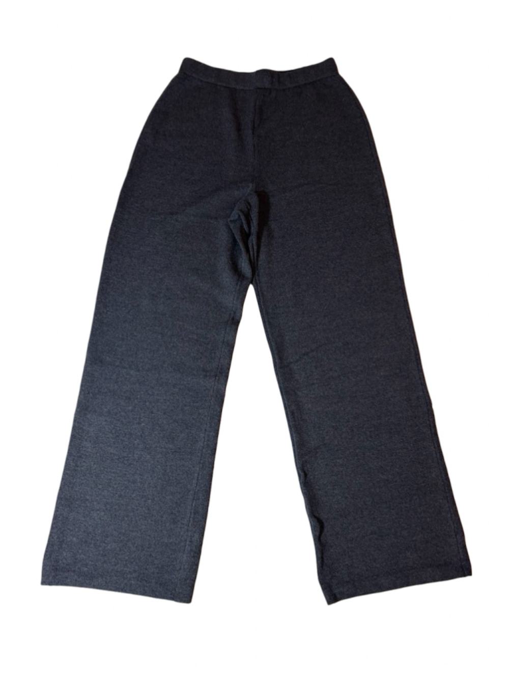 St. John Collection Charcoal Black Knit Straight Leg Pull On Pants Size 8 USA